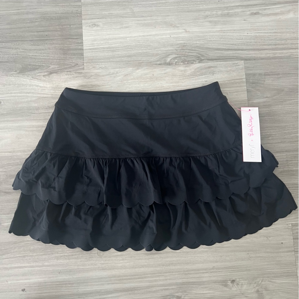 Lilly Pulitzer Meisha Scallop Skort Size Small Black Onyx